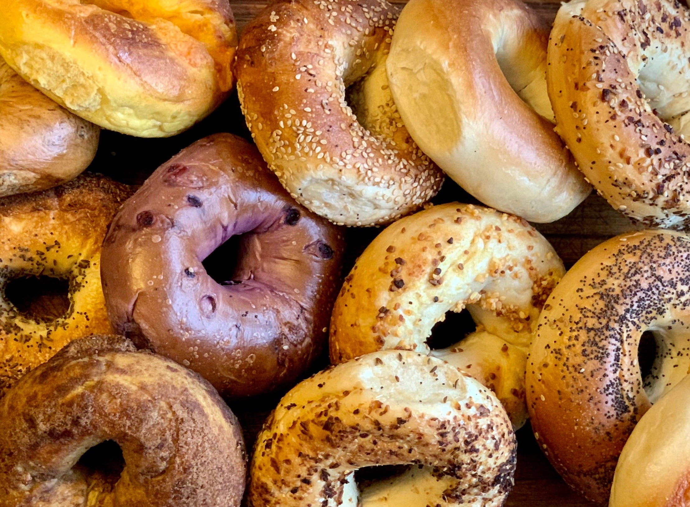 Pile of Close Up Yummy Bagels